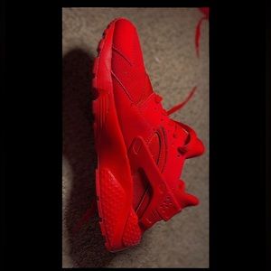 Red Nike Huaraches running shoes